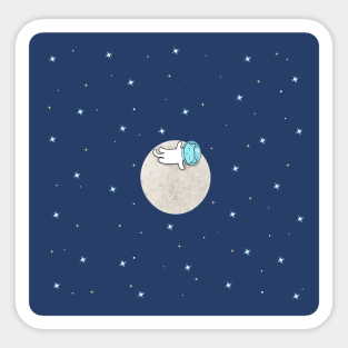 Cat on a moon Sticker